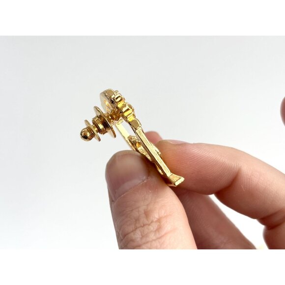 Avon Signed 1990 Touch of Whimsy Cat & Mouse in Window Gold T Vintage Brooch - Picture 6 of 7